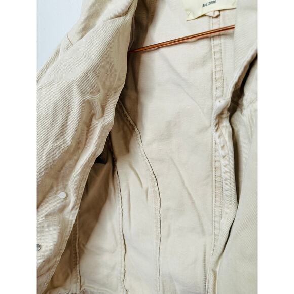 L’AGENCE Off-White 100% Cotton Structured Double-Breasted Wayne Jacket Blazer M - Picture 11 of 16